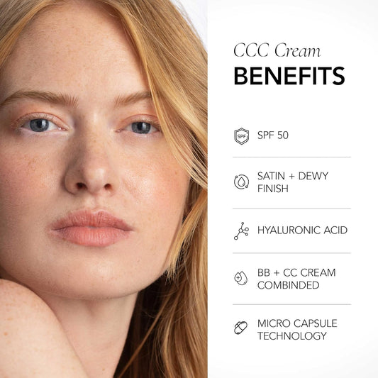 Cle Cosmetics Ccc Cream (Warm Light 106 / Spf 50) - Color Correcting With Sunscreen - Lightweight, Hydrating Foundation - Bb & Cc Hybrid - Light To Medium Coverage - 1 Fl Oz