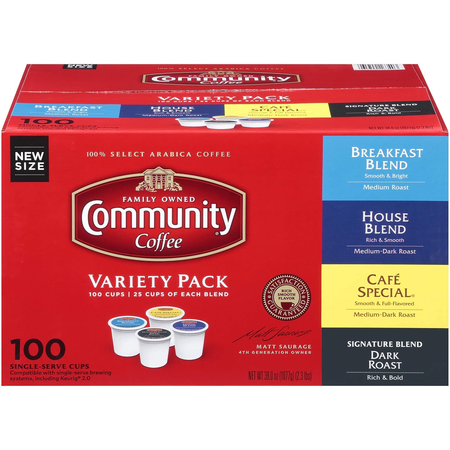Community Coffee Variety Pack 100 Count Coffee Pods, Medium Dark Roast, Compatible with Keurig K-Cup Brewers : Grocery & Gourmet Food