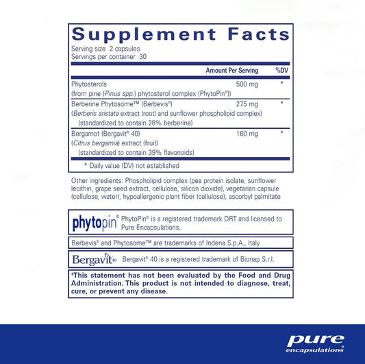 Pure Encapsulations Cholestepure Plus 120'S - Supports Lipid Metabolism & Heart Health* - Berberine Supplement - With Citrus Bergamot - Gluten Free & Non-Gmo - 60 Capsules