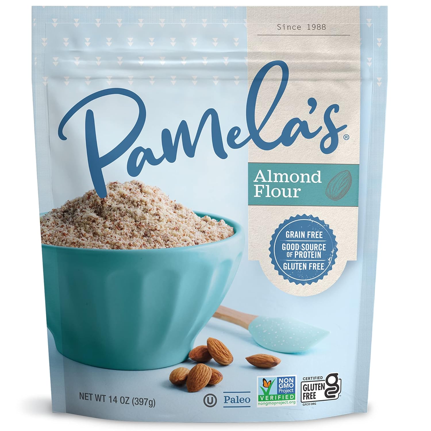 Pamela's Almond Flour, Good Source of Protein, Kosher & Paleo Friendly, Grain Free, Gluten Free & Non-GMO, 14 Ounce (Pack of 6)