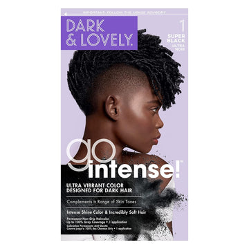 SoftSheen-Carson Dark and Lovely Ultra Vibrant Permanent Hair Color Go Intense Hair Dye for Dark Hair with Olive Oil for Shine and Softness, Super Black
