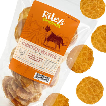 Riley'S Waffles Chicken Chips For Dogs - Usa Sourced Chicken Dog Treats Single Ingredient - Dehydrated Chicken Jerky For Dogs Made In Usa - 6 Oz