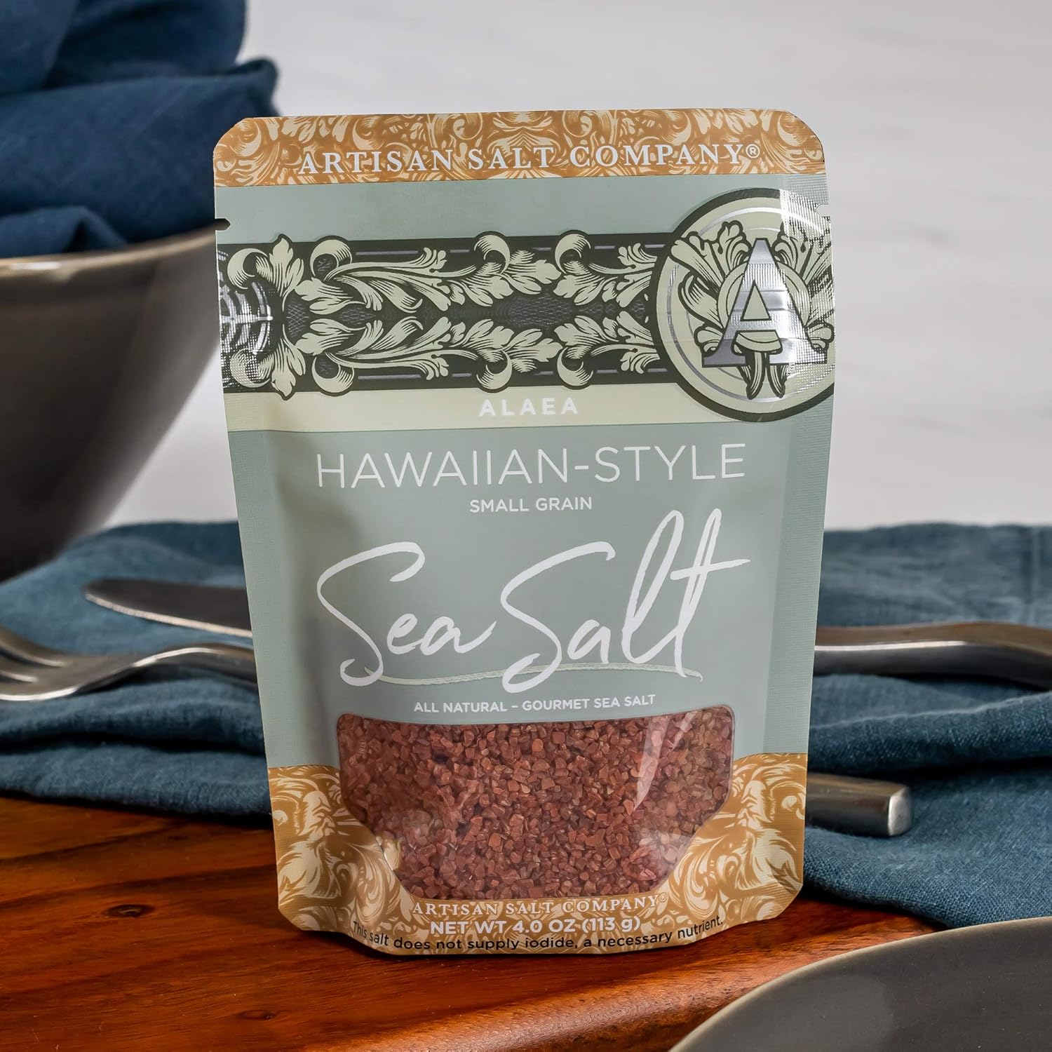 Artisan Salt Company Alaea Red Hawaiian-Style Sea Salt, Coarse, Zip-Top Pouch, 4 Ounce : Grocery & Gourmet Food