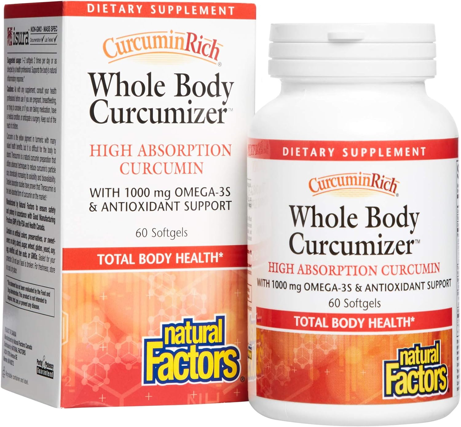 CurcuminRich Whole Body Curcumizer by Natural Factors, Supports a Healthy Heart, Joints, Brain and Inflammatory Response with Omega-3 EPA and DHA, 60 softgels (30 servings)