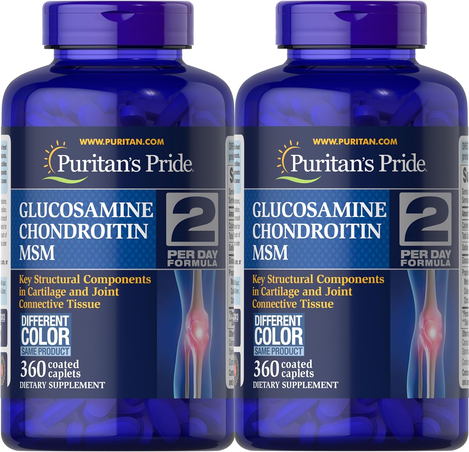 Puritan's Pride Triple Strength Glucosamine, Chondroitin & Msm Joint Soother, 360 Count (Pack of 2) : Health & Household