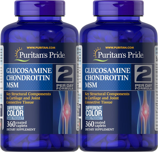 Puritan's Pride Triple Strength Glucosamine, Chondroitin & Msm Joint Soother, 360 Count (Pack of 2) : Health & Household