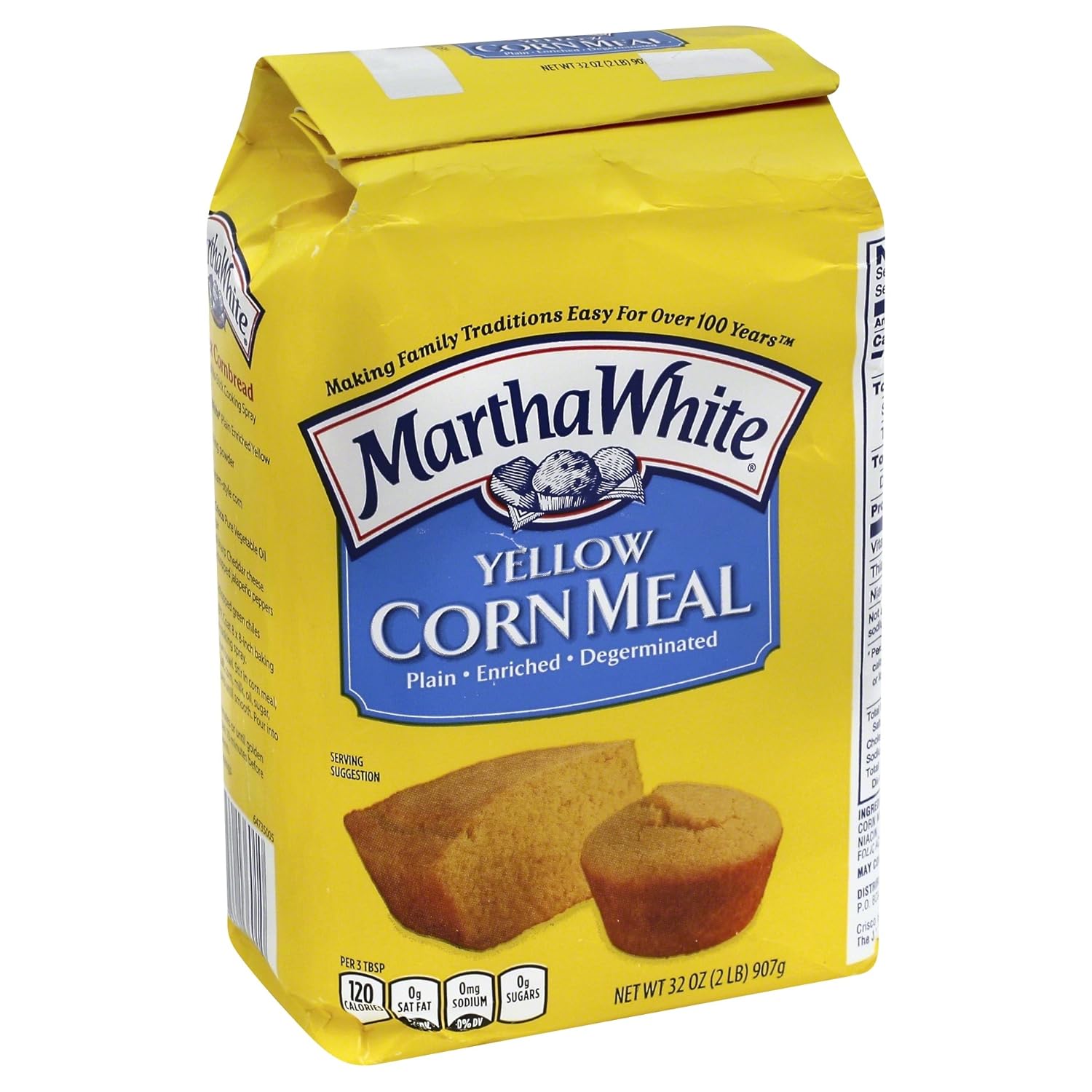 Martha White Plain Enriched Yellow Corn Meal, 32 oz : Grocery & Gourmet Food