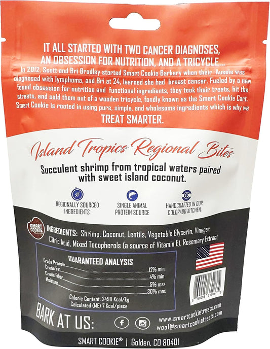 Smart Cookie All Natural Dog Treats - Shrimp & Coconut - Healthy Dog Treats For Allergies, Sensitive Stomachs - Soft Dog Treats, Chewy, Grain Free, Human-Grade, Made In The Usa - 5Oz Bag, 1 Pack