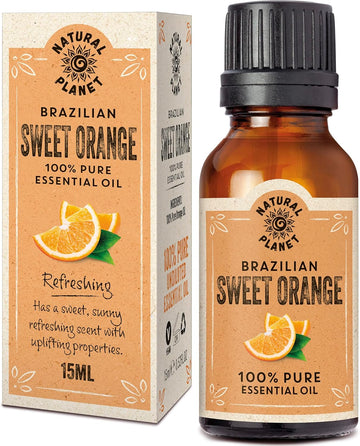 Natural Planet Brazilian Orange Essential Oil 15Ml Natural 100% Pure & Undiluted Natural Therapeutic Grade, Cruelty Free