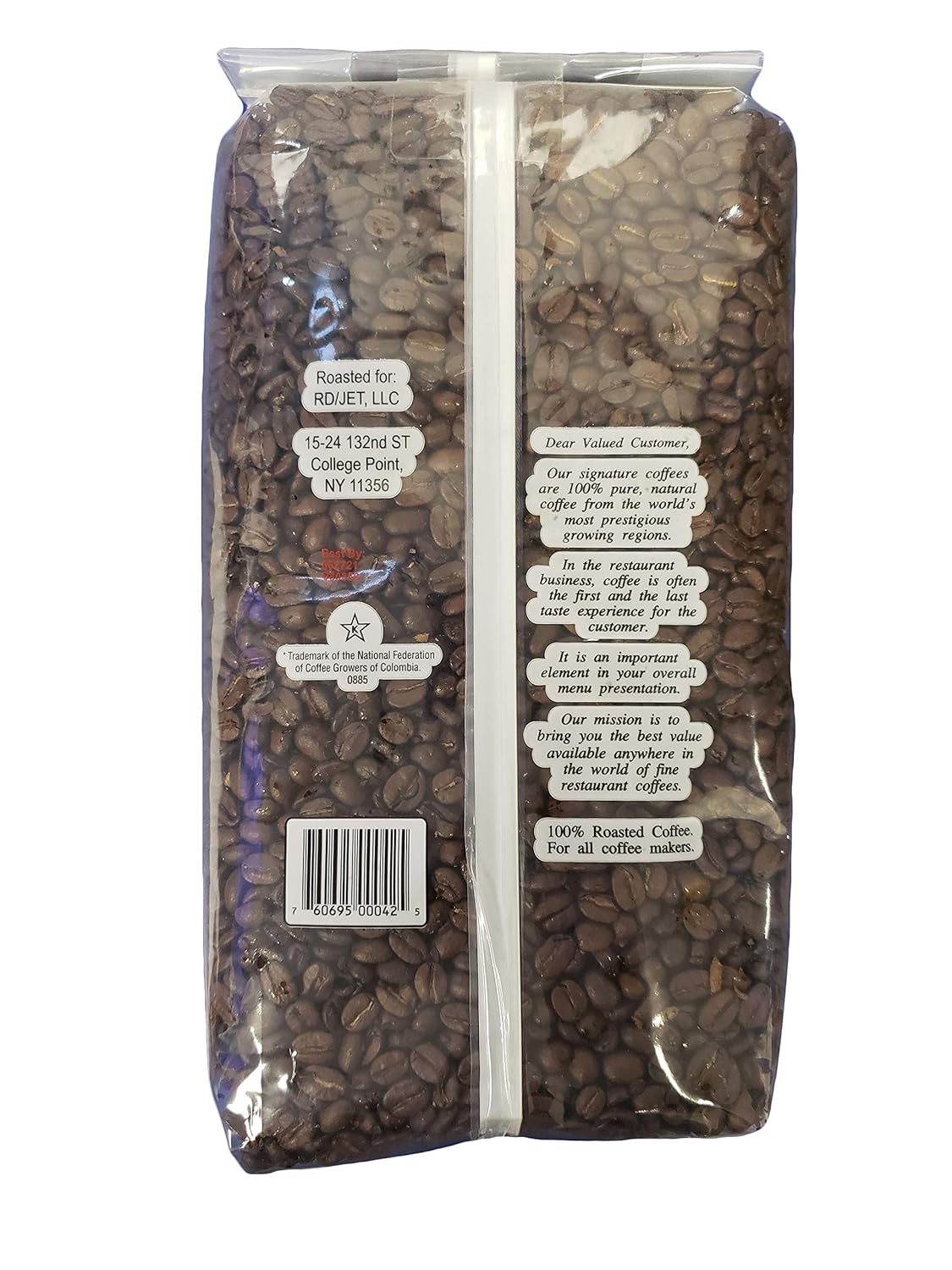 Chef's Quality Colombian Whole bean coffee, Bag