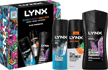 Lynx Trifecta Deodorant Gift Set Body Wash, Body Spray & Antiperspirant Perfect Gifts For Him 3 Piece