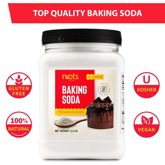 Roots Circle Baking Soda Bulk | 1 X 35.2Oz Large Airtight Container | Pure Sodium Bicarbonate For Cooking, Baking, Cleaning, Laundry, Deodorizing, Gardening | Gluten Free, All-Natural Food Grade