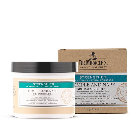Dr. Miracle'S Temple And Nape Gro Balm - For Healthy Hair Growth, Contains Wheat Protein, Aloe, Vitamin A, Vitamin D, Strengthens, Promotes Growth, 4 Oz