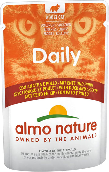 almo nature Daily Cat Food with Chicken and Duck, 70 g, Pack of 30 :Pet Supplies