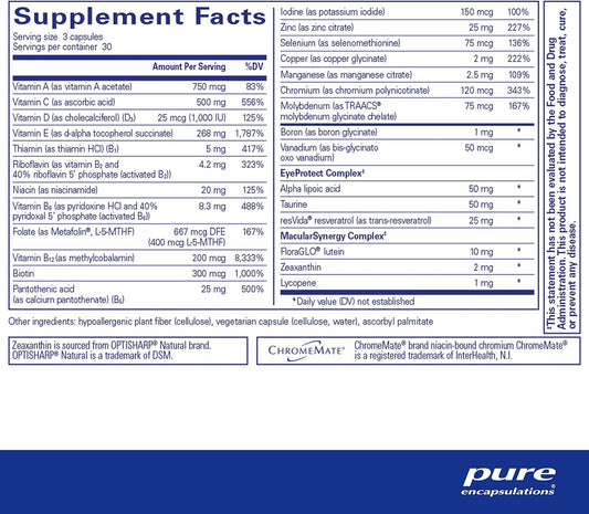 Pure Encapsulations Visionpro Nutrients | Hypoallergenic Multivitamin/Mineral Complex For Maintaining Healthy Vision | 90 Capsules