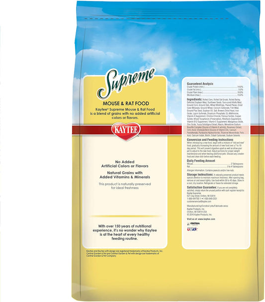 Kaytee Supreme Hamster And Gerbil Food, 20-Lb Bag