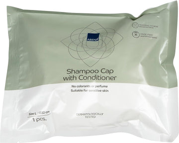 Abena Shampoo Cap , Pack of 1 , Disposable Shower Cap , Fragrance and Colourant Free , Dermatologically Tested , No Rinse Shampoo Cap , Ideal for Elderly, Bedridden, Travel, Camping and Festivals