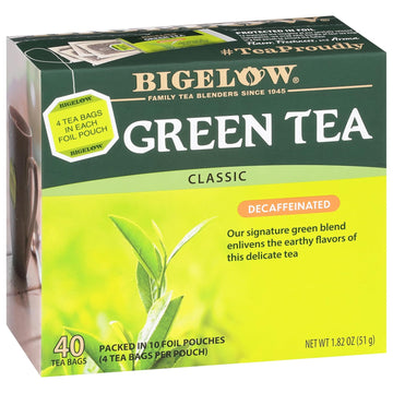 Bigelow Tea Decaffeinated Green Tea, Decaf Tea, 40 Count Box (Pack Of 6), 240 Total Tea Bags