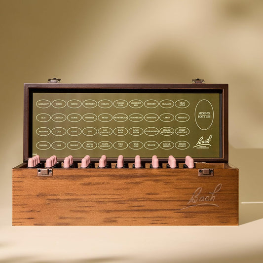 Bach Original Flower Remedies Wooden Box Set (38 Flower Essences + 2 Rescue Remedy + 2 Mixing Bottles) Dr Bach Professional Flower Remedy Kit