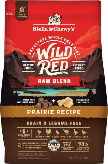 Stella & Chewy'S Wild Red Dry Dog Food Raw Blend High Protein Grain & Legume Free Prairie Recipe, 3.5 Lb. Bag