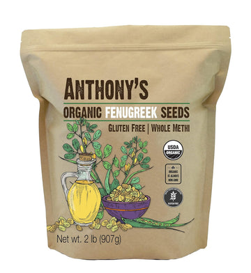 Anthony'S Organic Fenugreek Seeds, 2 Lb, Whole Methi Seeds, Gluten Free, Non Gmo, Non Irradiated