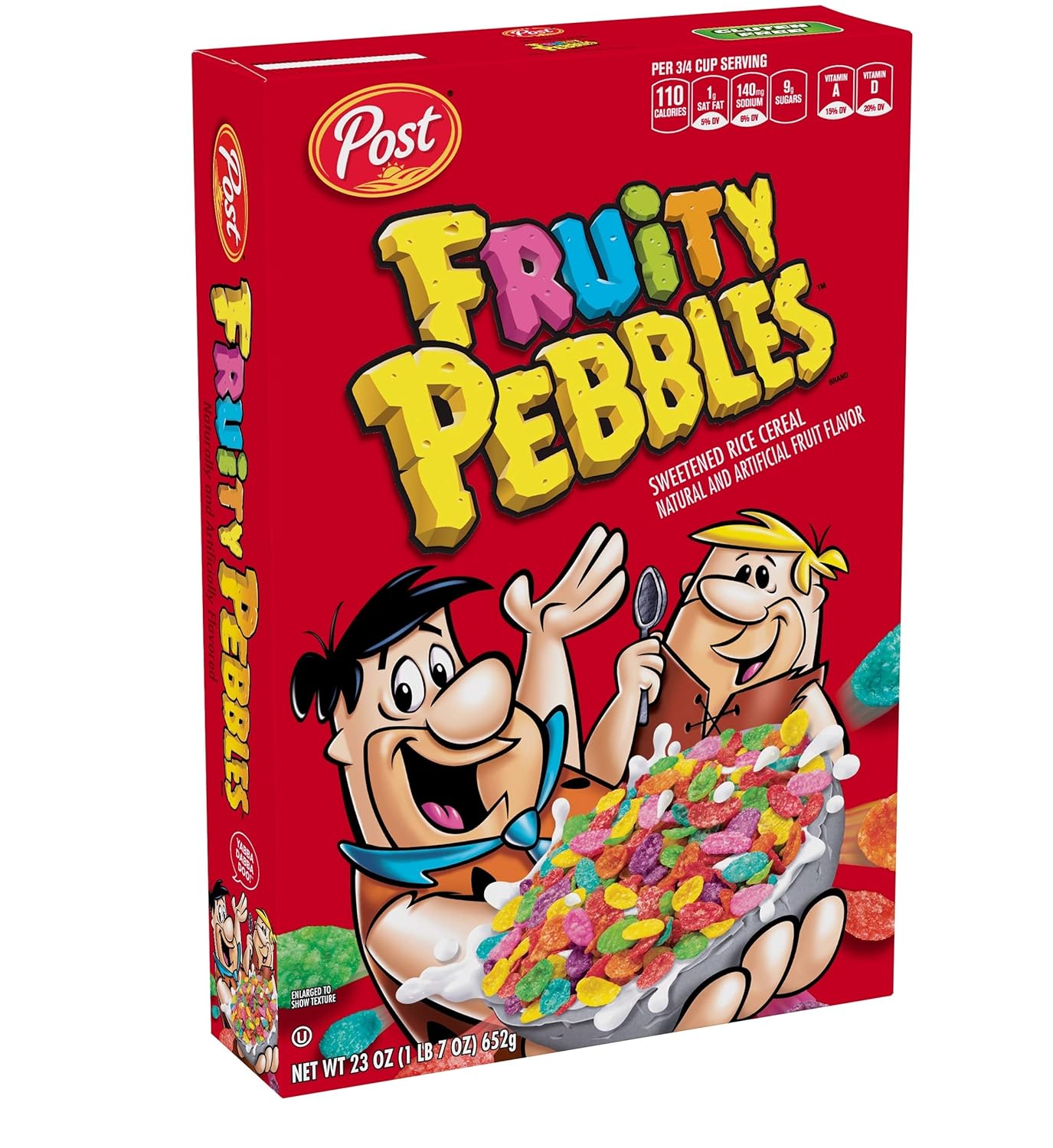 Post Fruity Pebbles Gluten Free Cereal, 23 Ounce (Pack of 12)
