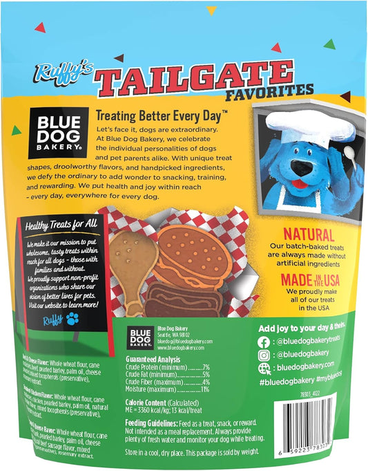 Blue Dog Bakery Natural, Ruffy's Food Truck Tailgate Favorites Crunchy Dog Treats, Made in USA, (1) 16-Ounce Bag : Pet Supplies