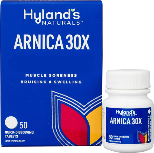 Hyland's Naturals Arnica Montana 30x Tablets, Natural Relief of Bruises, Swelling & Muscle Soreness, Quick Dissolving Tablets, 50 Count : Health & Household