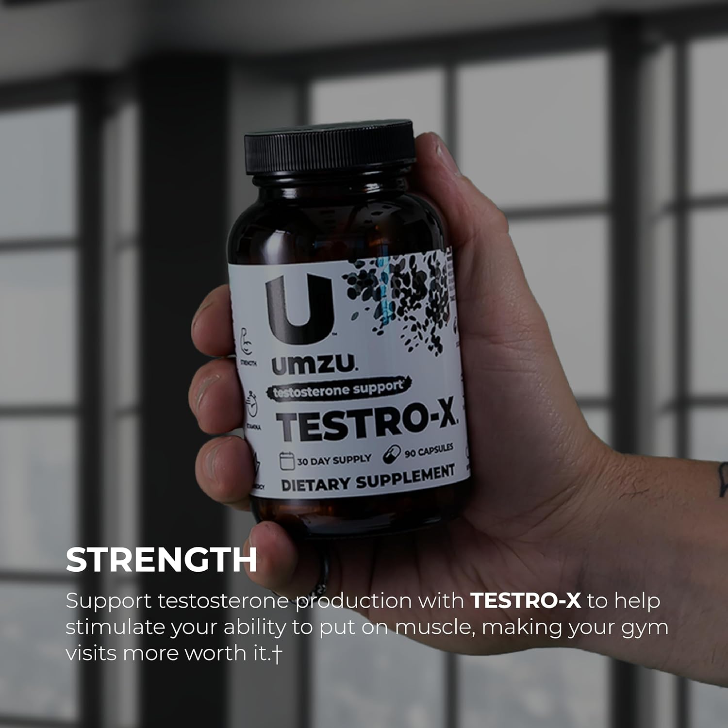 UMZU Testro-X - Testosterone Support Supplement to Support Healthy Testosterone Production, Blend of Vitamins, Minerals, and Herbs - (30 Day Supply 90 Capsules) : Health & Household