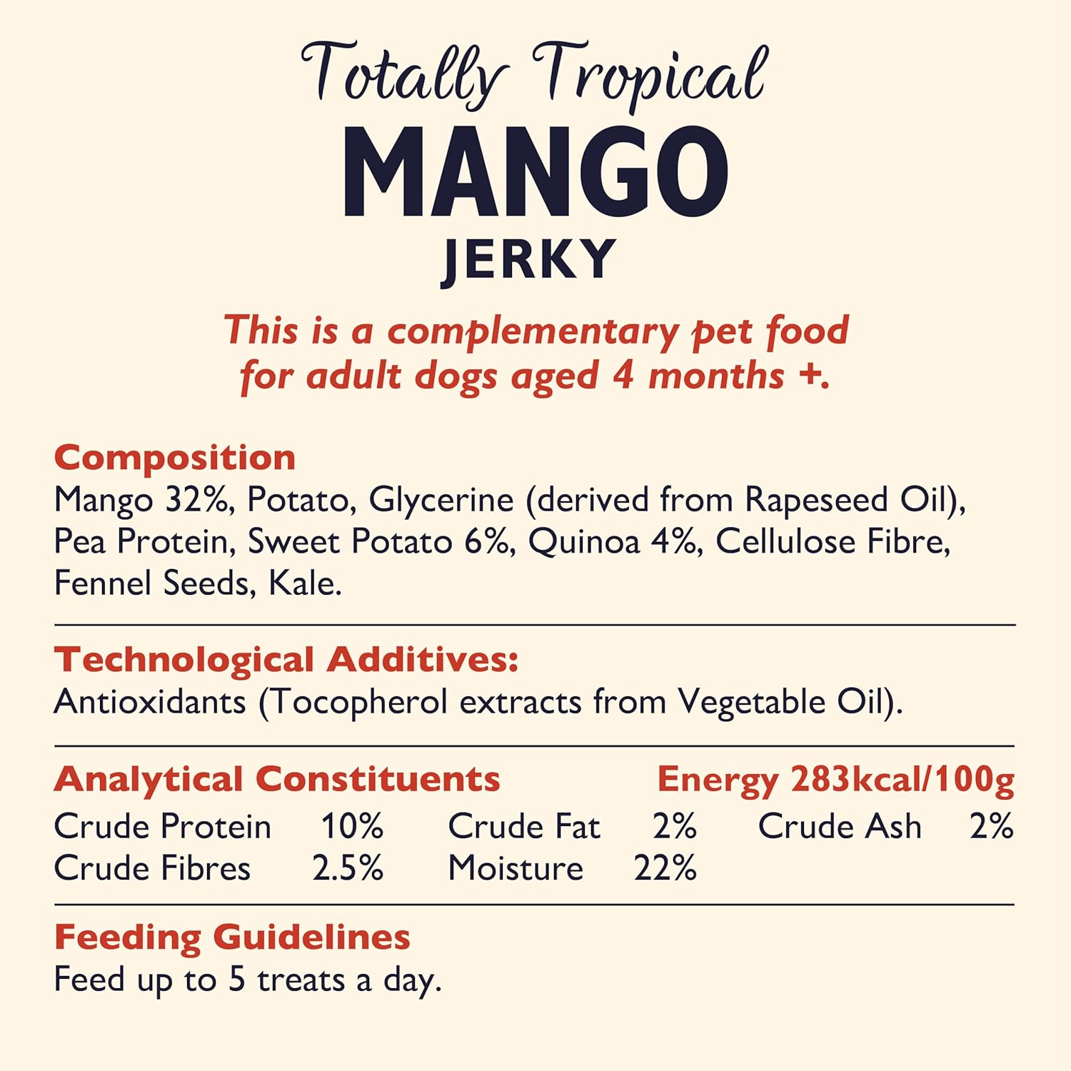 Lily's Kitchen Dog Treats Totally Tropical Mango Jerky - Natural Dog Treats (8 x 70 g) :Pet Supplies