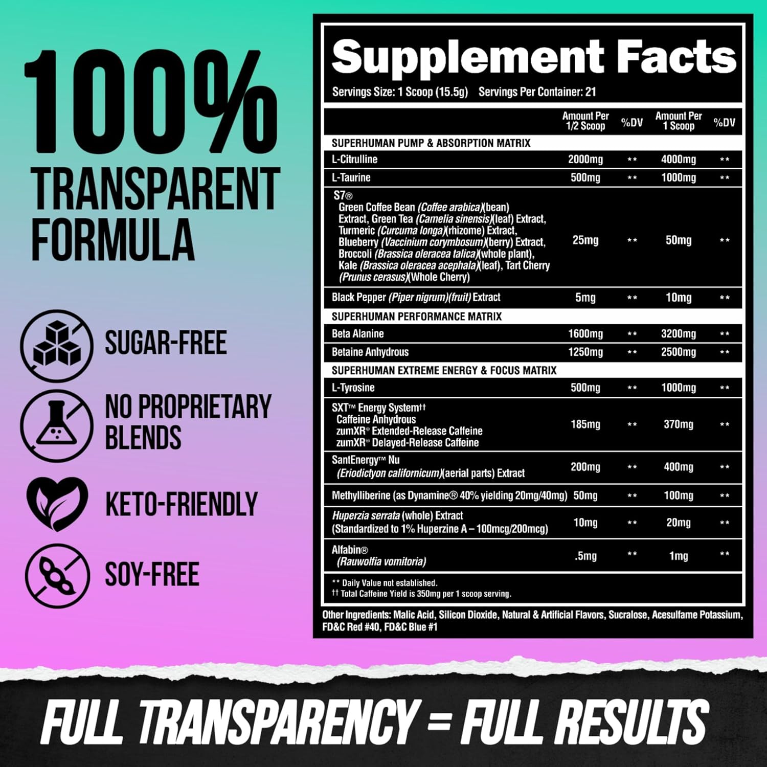 Alpha Lion Superhuman Extreme High Stim Pre Workout Powder, Beta Alanine, L-Taurine & 356Mg Tri-Source Caffeine For Sustained Energy, Nitric Oxide & Citrulline For Pump (21 Servings, Slaughtermelon) : Health & Household