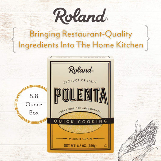 Roland Foods Medium Grain Yellow Polenta, 8.8 Ounce Box, Pack of 12