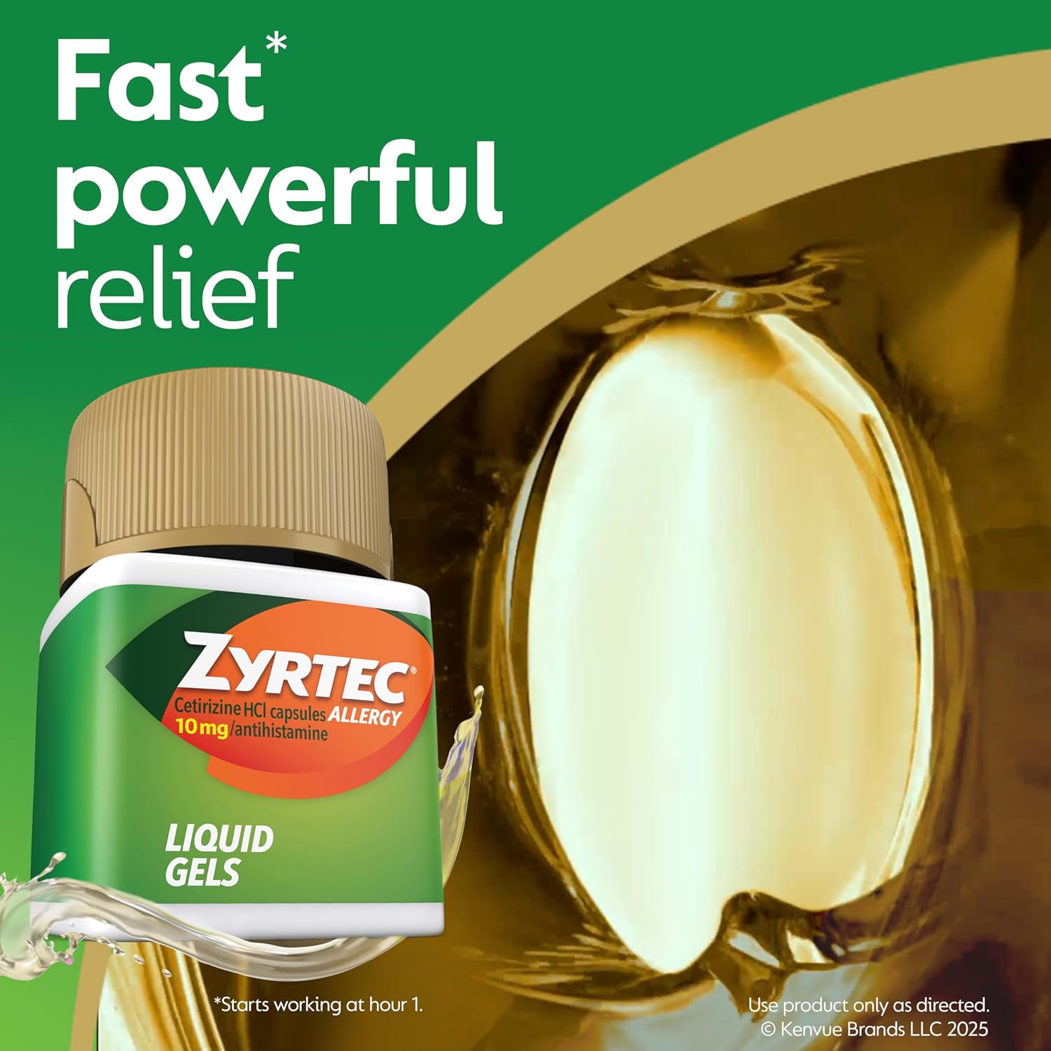 Zyrtec 24 Hour Allergy Relief Liquid Gels, Antihistamine Capsules With Cetirizine Hcl Allergy Medicine For All-Day Relief From Runny Nose, Sneezing, Itchy Eyes & More, 12 Count : Health & Household