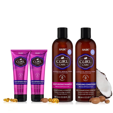 Hask Curl Care Collection: 2 Defining Coconut Curl Creams And Shampoo And Conditioner Set