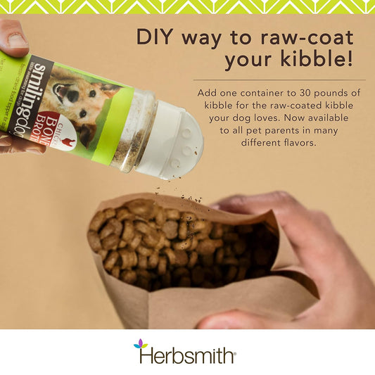 Herbsmith Bone Broth Kibble Seasoning - Freeze Dried Meat + Bone Broth Powder For Dogs - Diy Raw Coated Kibble Mixer - Chicken 3.5 Oz [Bundle X2 Units]