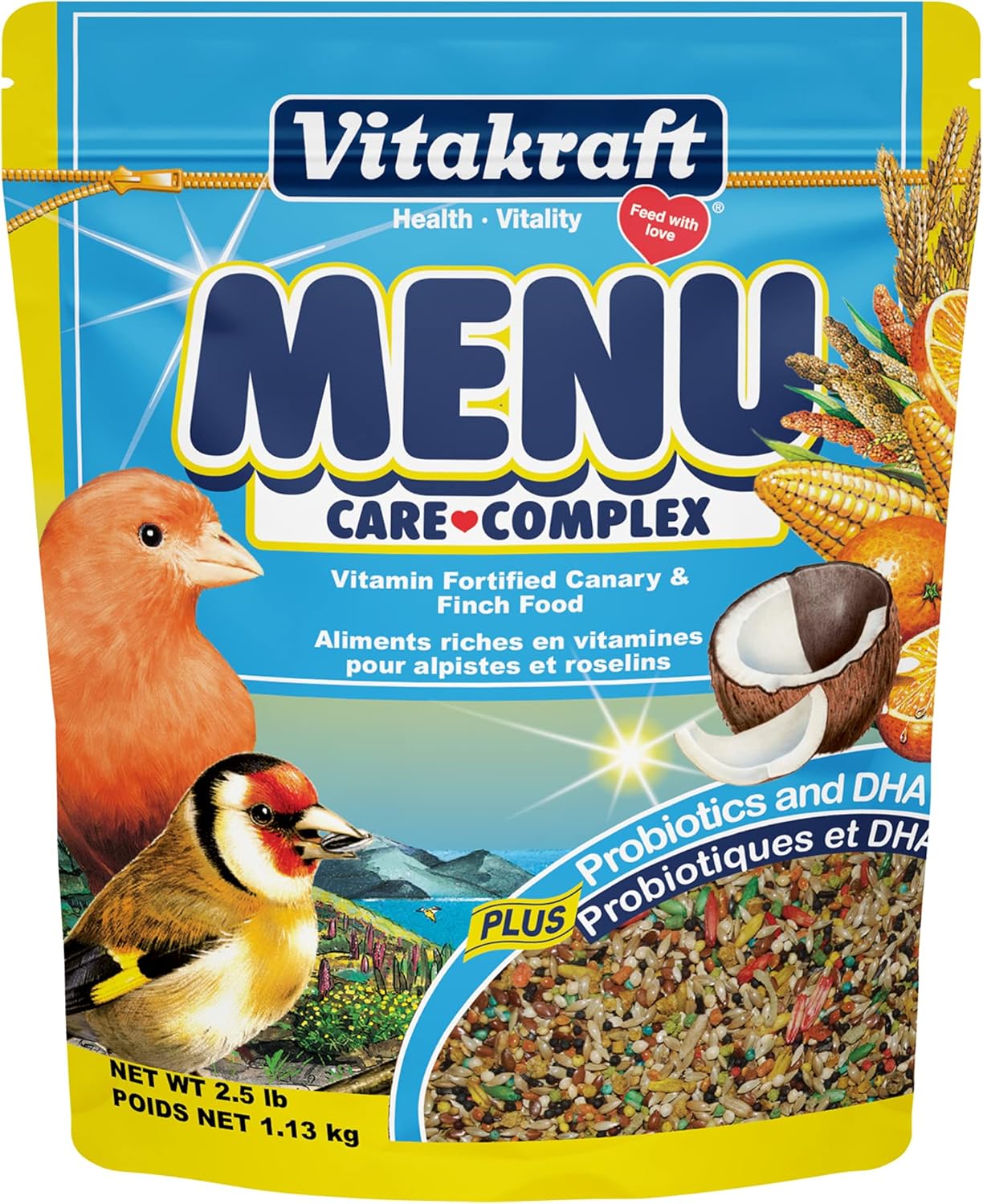 Vitakraft Menu Premium Canary And Finch Food - Vitamin-Fortified - Daily Food For Small Pet Birds Browns 2.5 Pound (Pack Of 1)