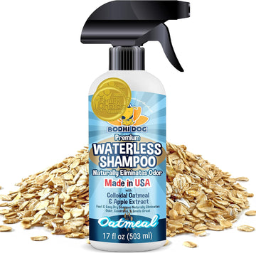 Bodhi Dog Waterless Shampoo | Natural Dry Shampoo For Dogs Or Cats | Neutralizes Pet Odor | No Rinse Required | Made With Natural Extracts | Vet Approved - Made In Usa (Oatmeal And Apple, 17 Fl Oz)