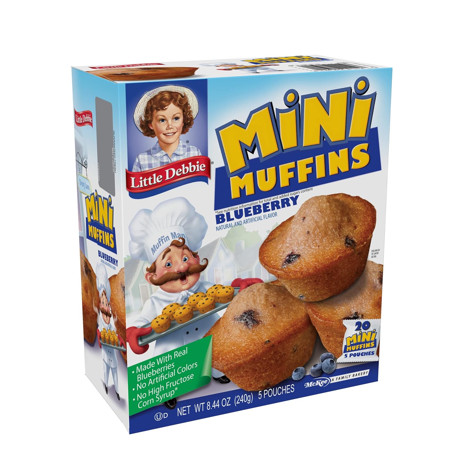 Little Debbie Blueberry Mini Muffins, 40-1.7 OZ Pouches (8 Boxes) : Grocery & Gourmet Food