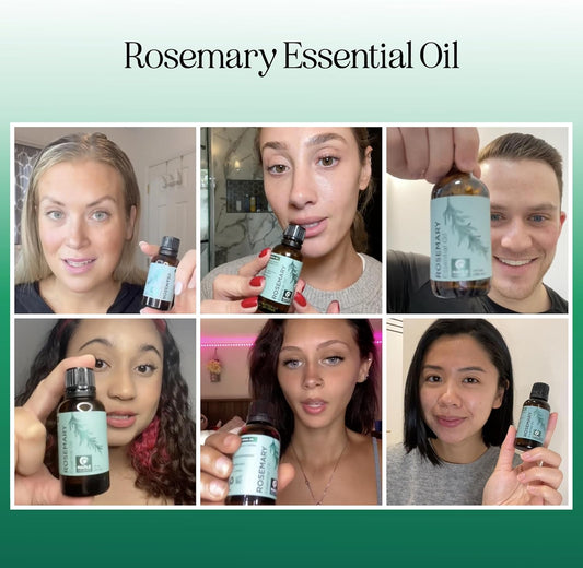 Pure Rosemary Essential Oil For Aromatherapy - Pure Rosemary Oil For Hair Skin And Nails - Refreshing Rosemary Essential Oil For Diffusers Plus Dry Scalp Treatment And Hair Oil For Shine