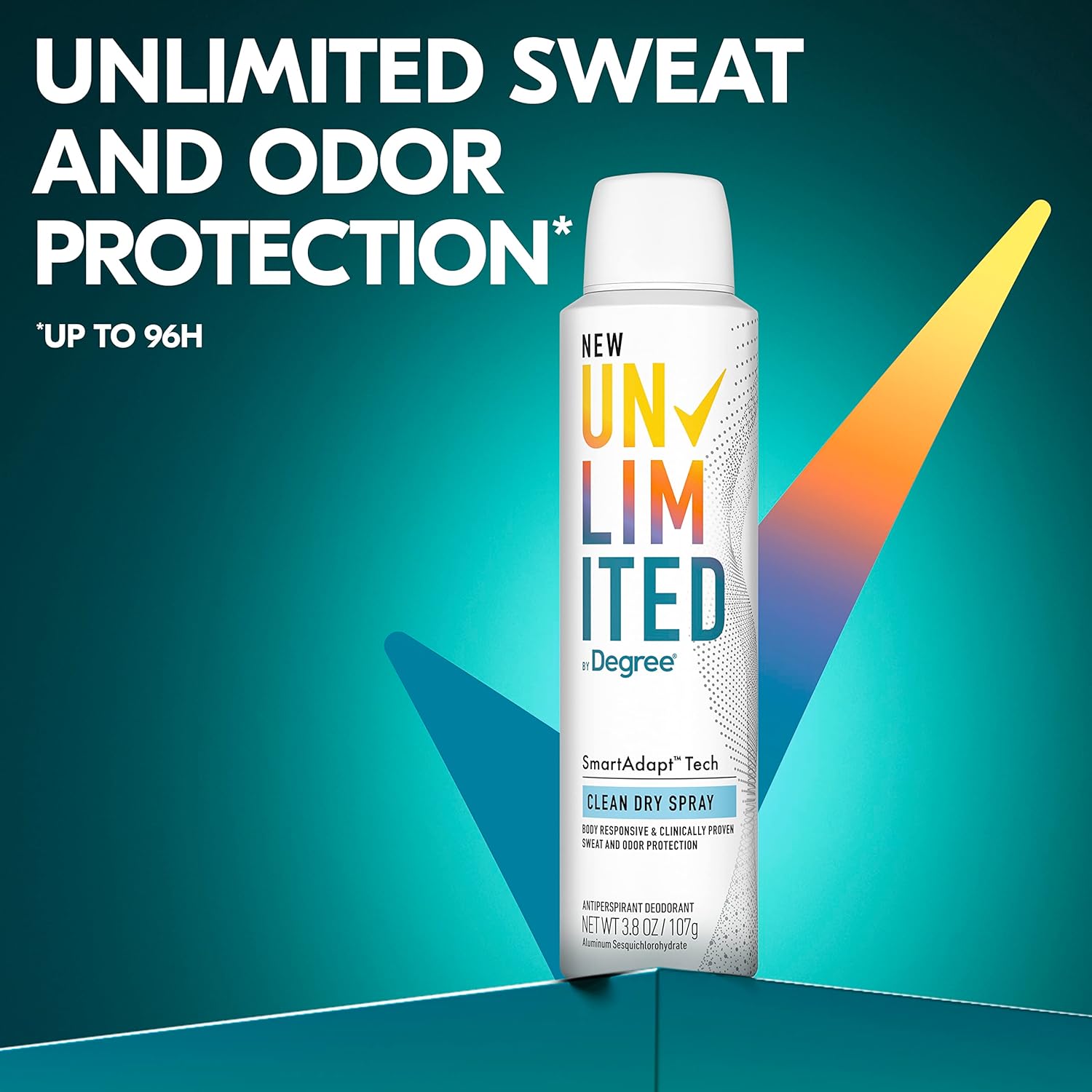 Degree Unlimited Antiperspirant Deodorant Dry Spray Clean 2 Count Long-Lasting Sweat & Odor Protection with Antiperspirant Technology SmartAdapt Tech 3.8 oz : Beauty & Personal Care