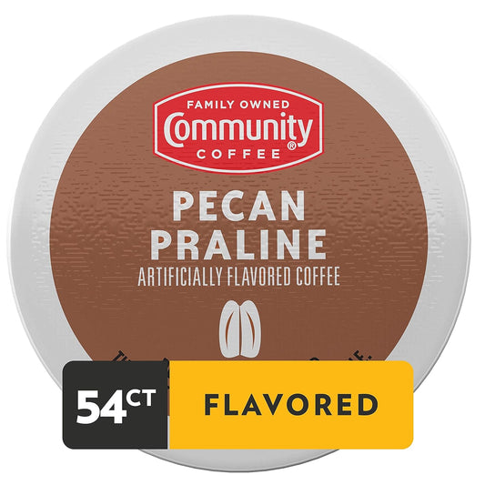 Community Coffee Pecan Praline Flavored 54 Count Coffee Pods, Medium Roast, Compatible with Keurig 2.0 K-cup Brewers, 54 Count (Pack of 1)