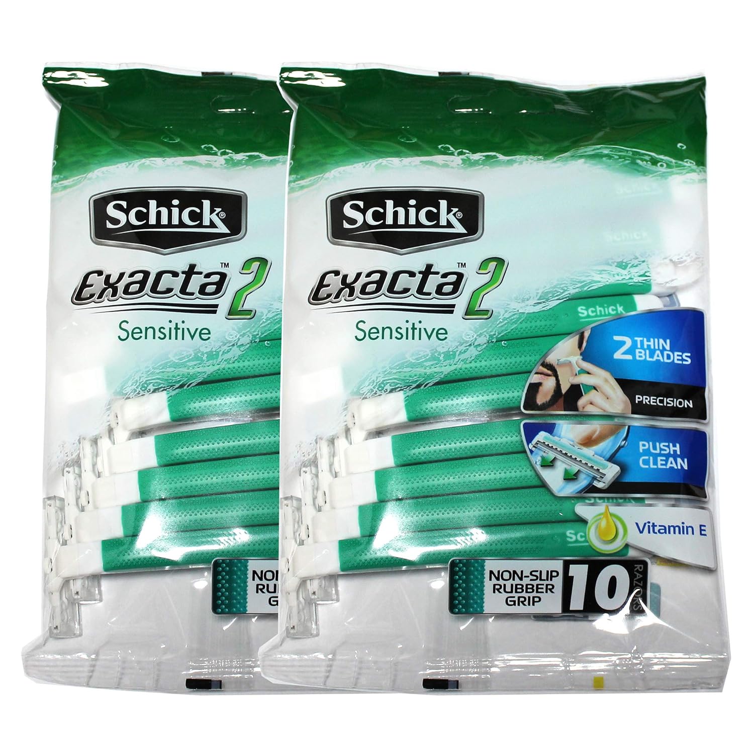 Schick Exacta2 Sensitive Disposable Razor, 10 Count (1Pack)