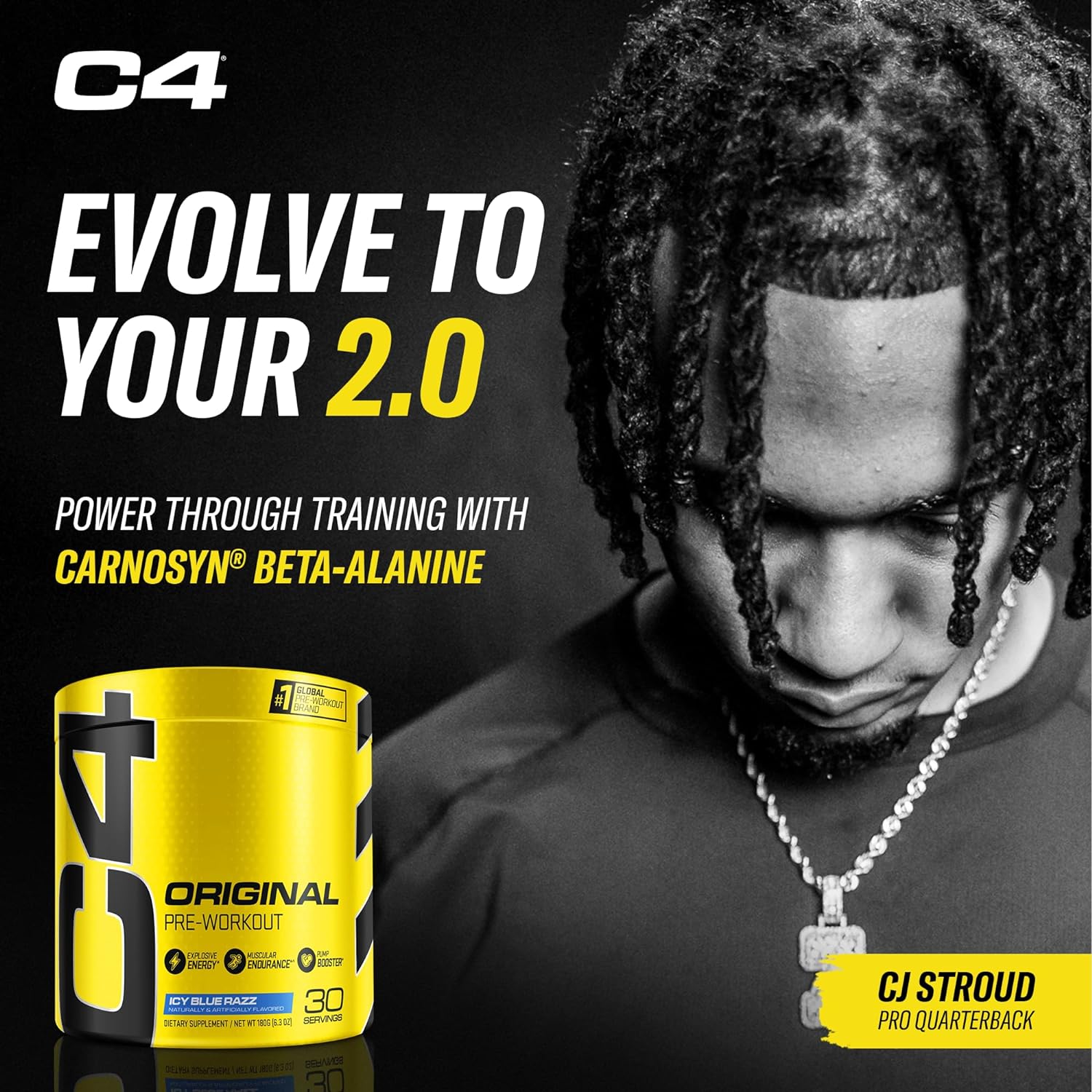 Cellucor C4 Original Pre Workout Powder ICY Blue Razz - Vitamin C for 