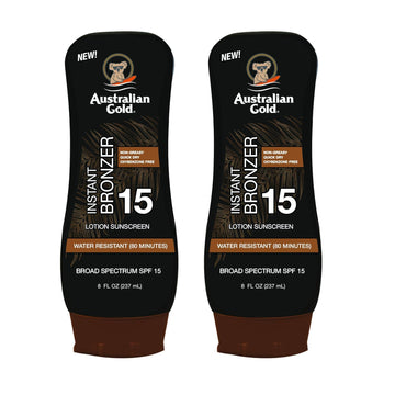 Australian Gold Spf 15 Lotion Bronzer, Twin Pack, 8 Fl Oz (Pack Of 2)