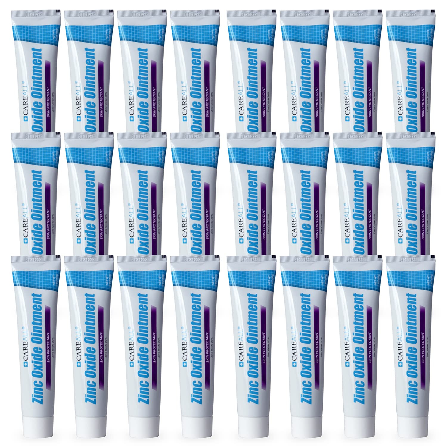 Careall Zinc Oxide 20% Skin Protectant Barrier Ointment 2 Oz (24 Pack), Relieves, Treats And Prevents Minor Skin Irritations Due To Diaper Rash. Helps Seal Out Wetness. Protects Chafed Skin