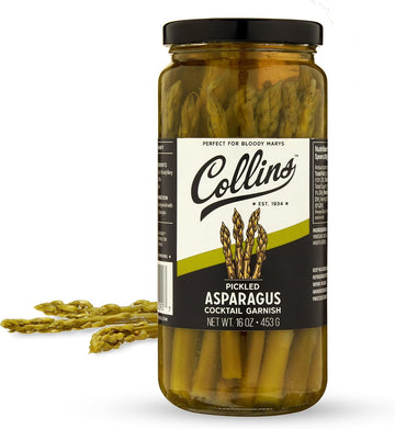 Collins Gourmet Pickled Green Beans | Premium Condiment Garnish for Cocktails, Bloody Mary, Salads, 12oz