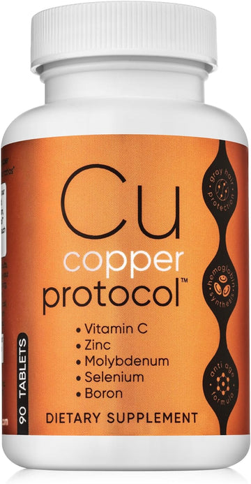 Copper Supplement With Zinc, Selenium, Boron, Molybdenum, And Vitamin C | Copper Protocol For Men & Women | Supports Joint Health | Essential Minerals For Daily Wellness | 90 Tablets