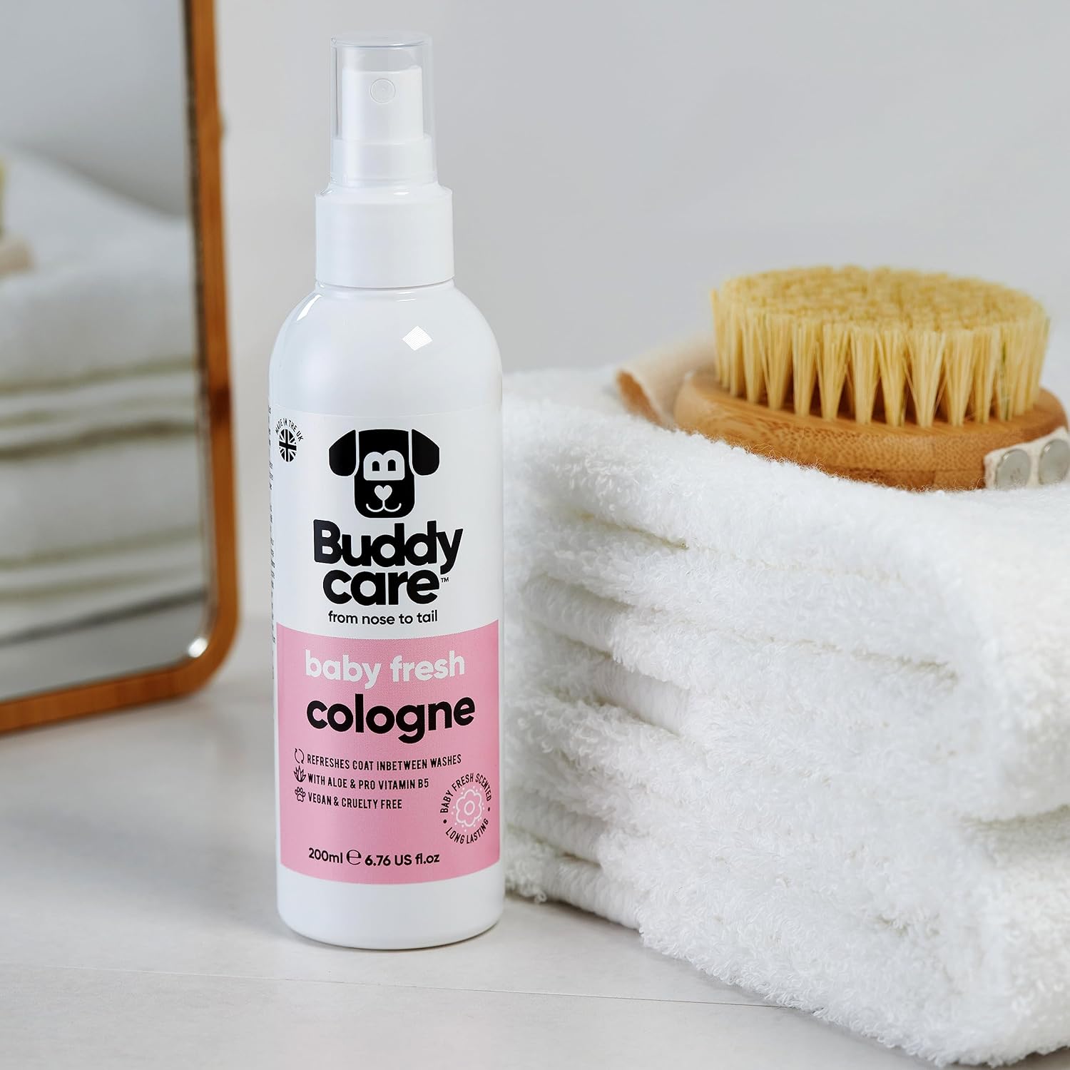 Buddycare Dog Cologne - Baby Fresh - 200ml - Delicate and Powdery Scented Dog Cologne - Refreshes Between Dog Washes - With Aloe Vera and Pro-Vitamin B5 :Pet Supplies