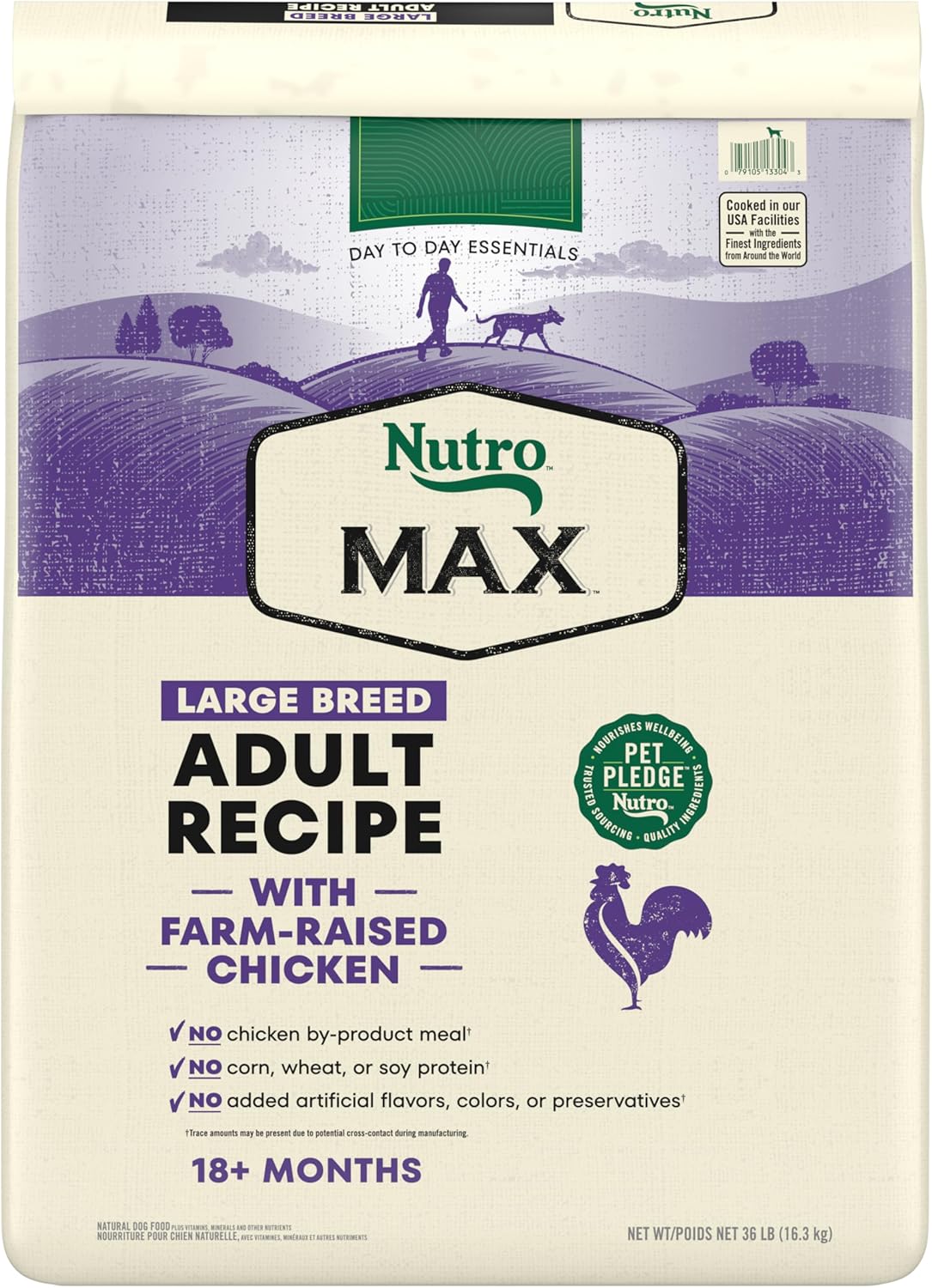 Nutro Max Adult Large Breed Dry Dog Food With Farm-Raised Chicken, 36 Lb. Bag