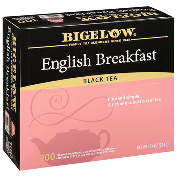 Bigelow English Breakfast Black Tea, Caffeinated Tea, 100 Count Box (Pack Of 1)